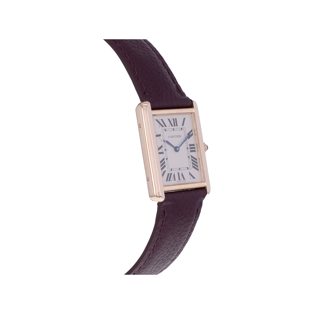 Montre d'occasion CARTIER Tank Solo femme quartz bracelet cuir d'origine - vue 2
