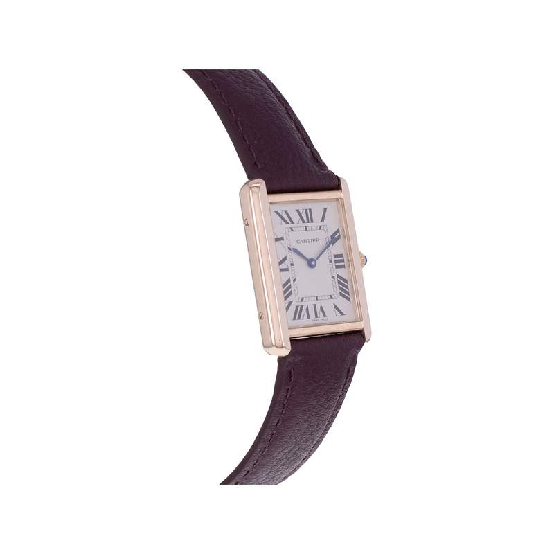 Montre d'occasion CARTIER Tank Solo femme quartz bracelet cuir d'origine - vue 2