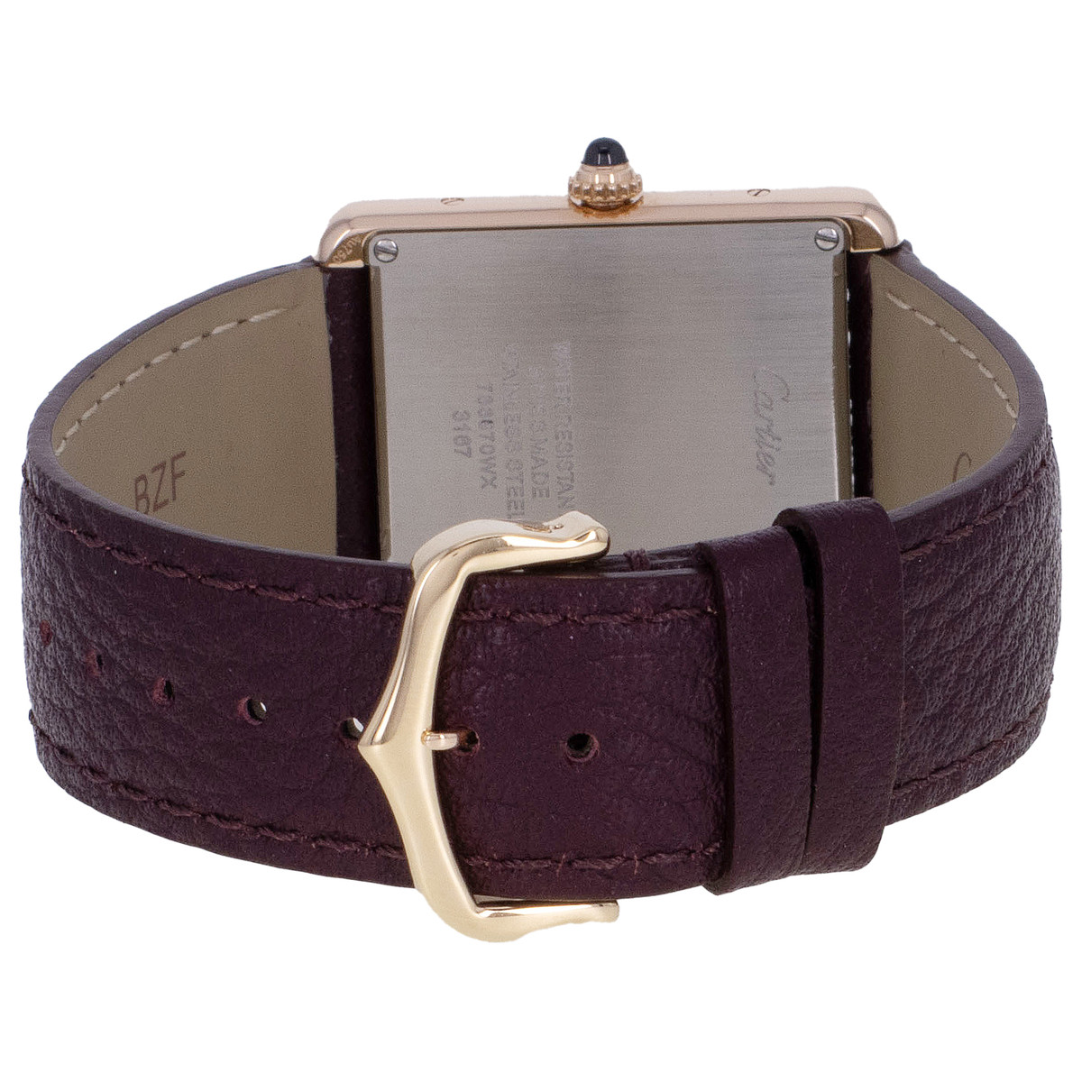 Montre d'occasion CARTIER Tank Solo femme quartz bracelet cuir d'origine - vue 3