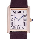 Montre d'occasion CARTIER Tank Solo femme quartz bracelet cuir d'origine - vue D1