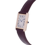 Montre d'occasion CARTIER Tank Solo femme quartz bracelet cuir d'origine - vue D2