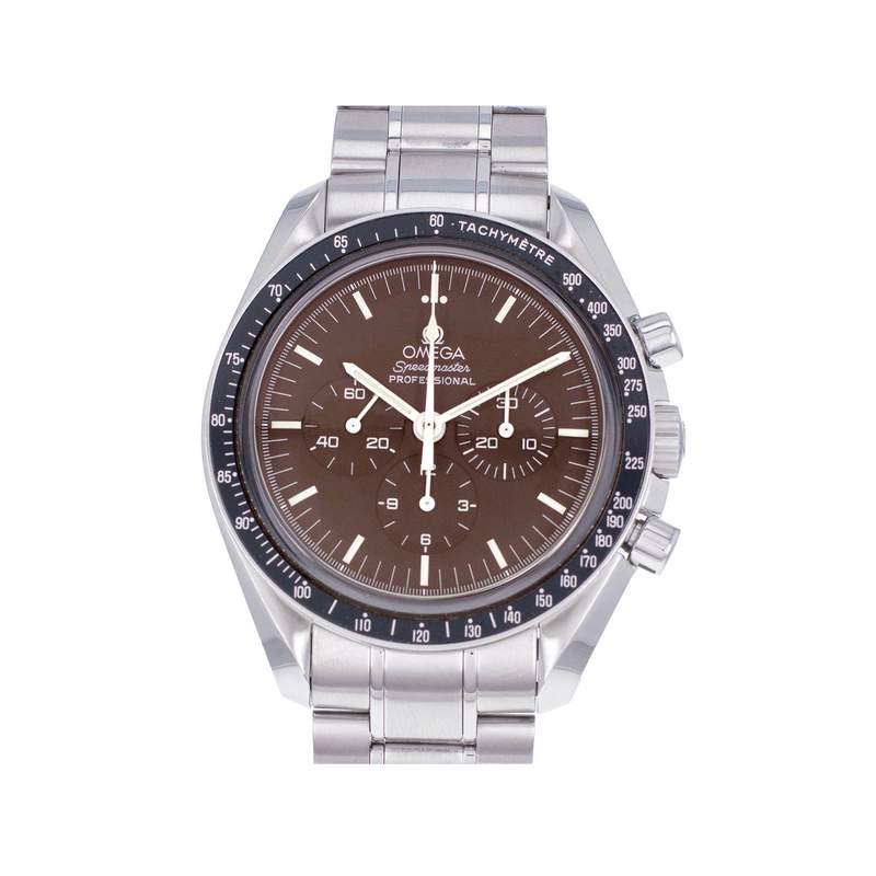 Montre d'occasion OMEGA Speedmaster Moonwatch Chocolat homme mécanique bracelet acier - vue 1