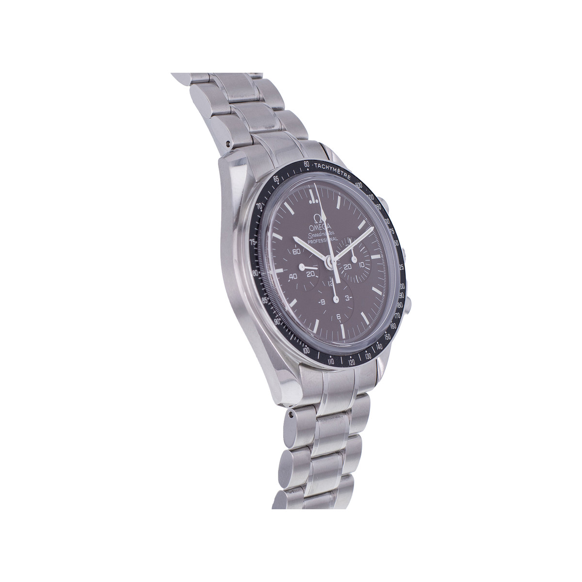 Montre d'occasion OMEGA Speedmaster Moonwatch Chocolat homme mécanique bracelet acier - vue 2