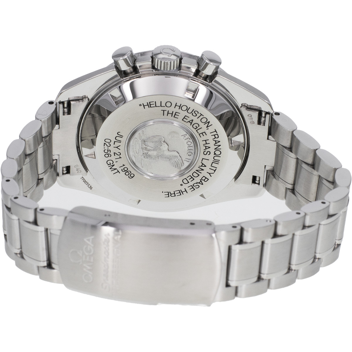 Montre d'occasion OMEGA Speedmaster Moonwatch Apollo XI homme mécanique bracelet acier - vue 3