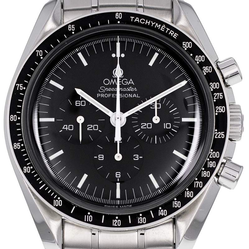 Montre d'occasion OMEGA Speedmaster Moonwatch Apollo XI homme mécanique bracelet acier - vue D1