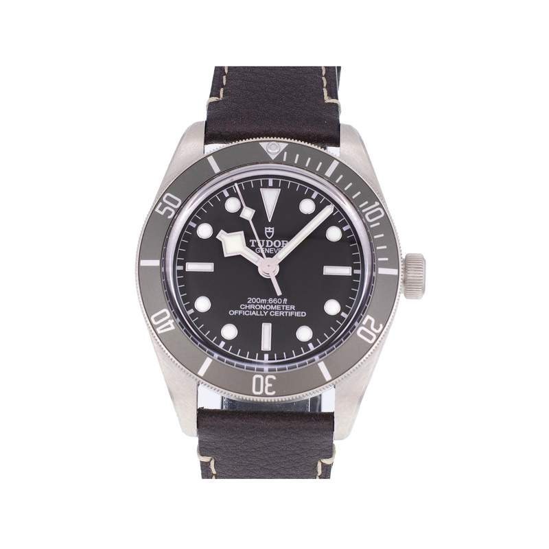Montre d'occasion TUDOR Black Bay Fifty-Eight Argent homme mouvement automatique certifié (cosc) bracelet cuir d'origine - vue 1