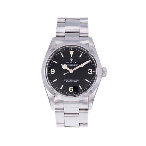 Montre d'occasion ROLEX Explorer Vintage homme mouvement automatique certifié (cosc) bracelet acier