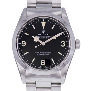 Montre d'occasion ROLEX Explorer Vintage homme mouvement automatique certifié (cosc) bracelet acier