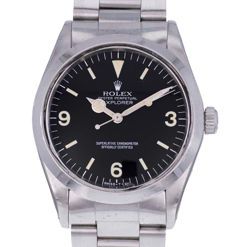 Montre d'occasion ROLEX Explorer Vintage homme mouvement automatique certifié (cosc) bracelet acier - vue D1