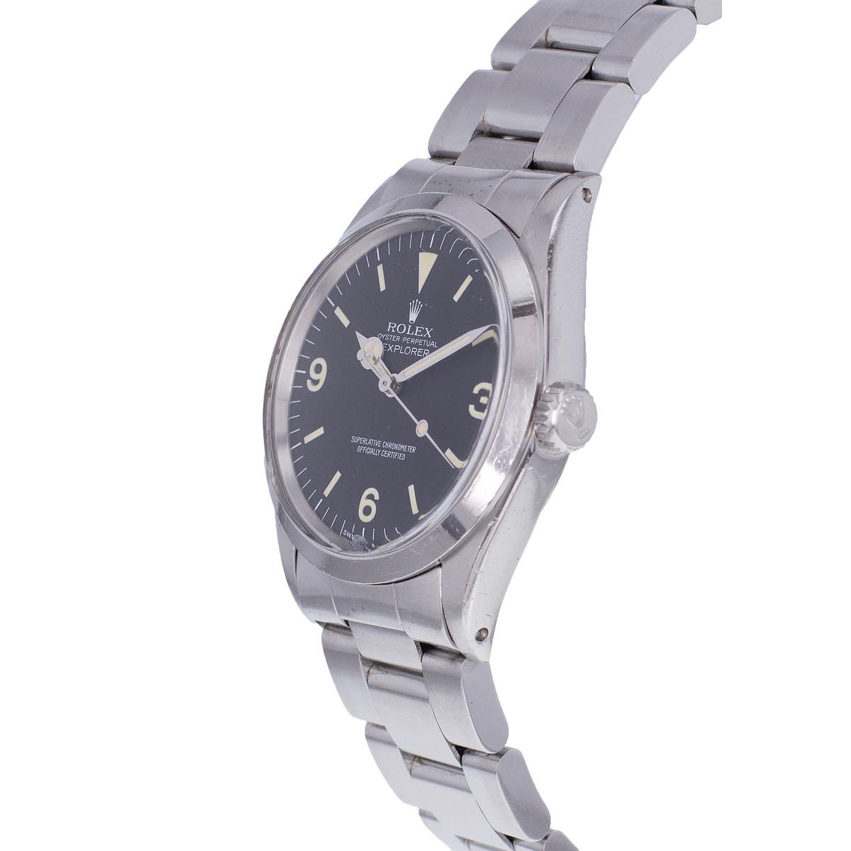 Montre d'occasion ROLEX Explorer Vintage homme mouvement automatique certifié (cosc) bracelet acier - vue D2
