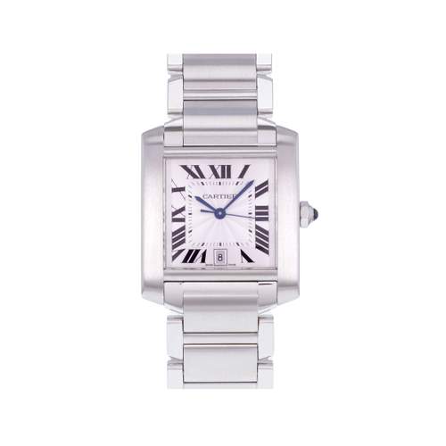 Montre d'occasion CARTIER Tank Française 28mm homme automatique bracelet acier