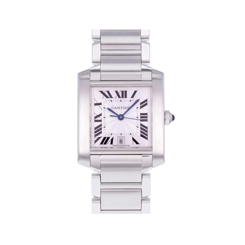 Montre d'occasion CARTIER Tank Française 28mm homme automatique bracelet acier - vue 1
