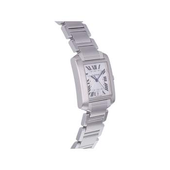 Montre d'occasion CARTIER Tank Française 28mm homme automatique bracelet acier