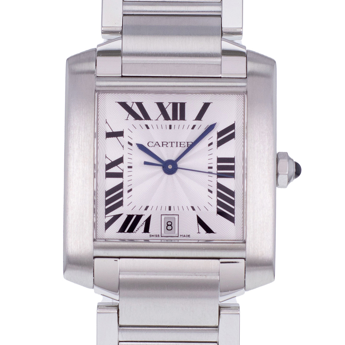 Montre d'occasion CARTIER Tank Française 28mm homme automatique bracelet acier - vue D1