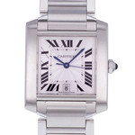 Montre d'occasion CARTIER Tank Française 28mm homme automatique bracelet acier - vue D1