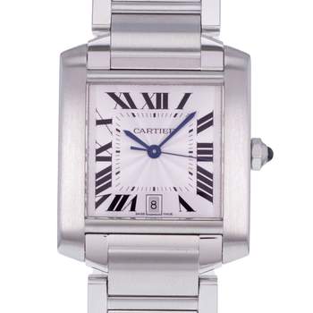 Montre d'occasion CARTIER Tank Française 28mm homme automatique bracelet acier