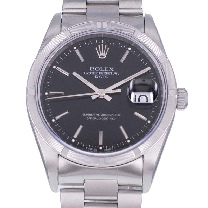 Montre d'occasion ROLEX Oyster Perpetual Date homme mouvement automatique certifié (cosc) bracelet acier - vue D1