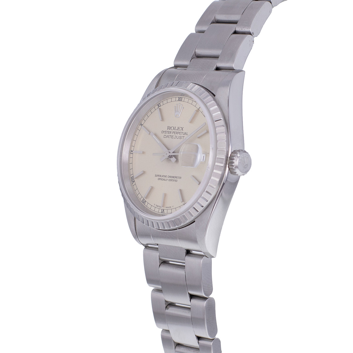 Montre d'occasion ROLEX DateJust 36 homme mouvement automatique certifié (cosc) bracelet acier - vue D2