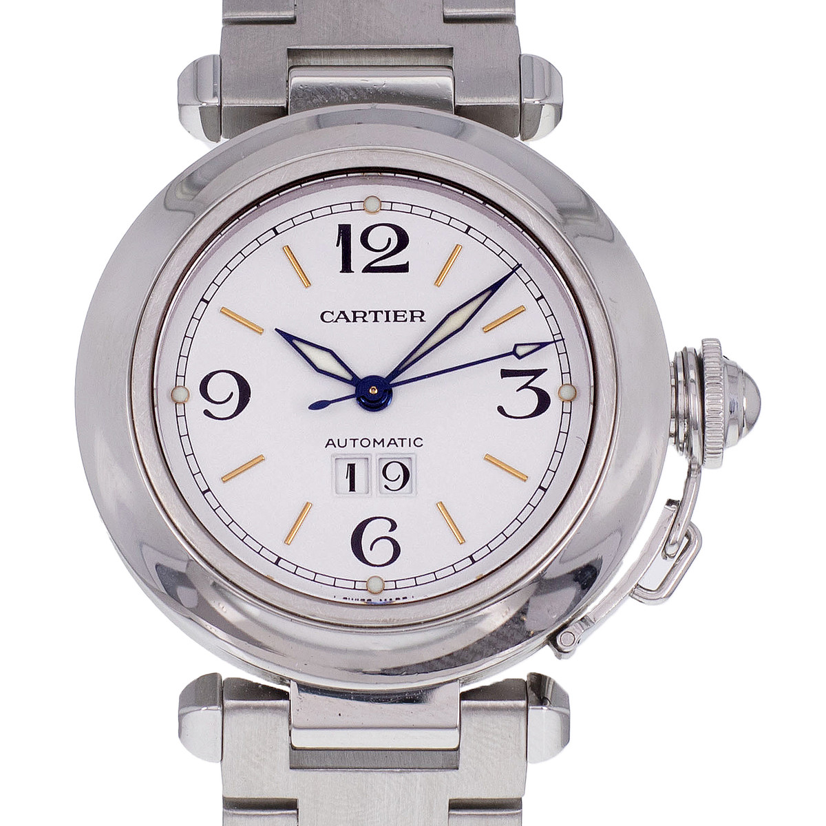 Montre d'occasion CARTIER Pasha Grande Date mixte automatique bracelet acier - vue D1