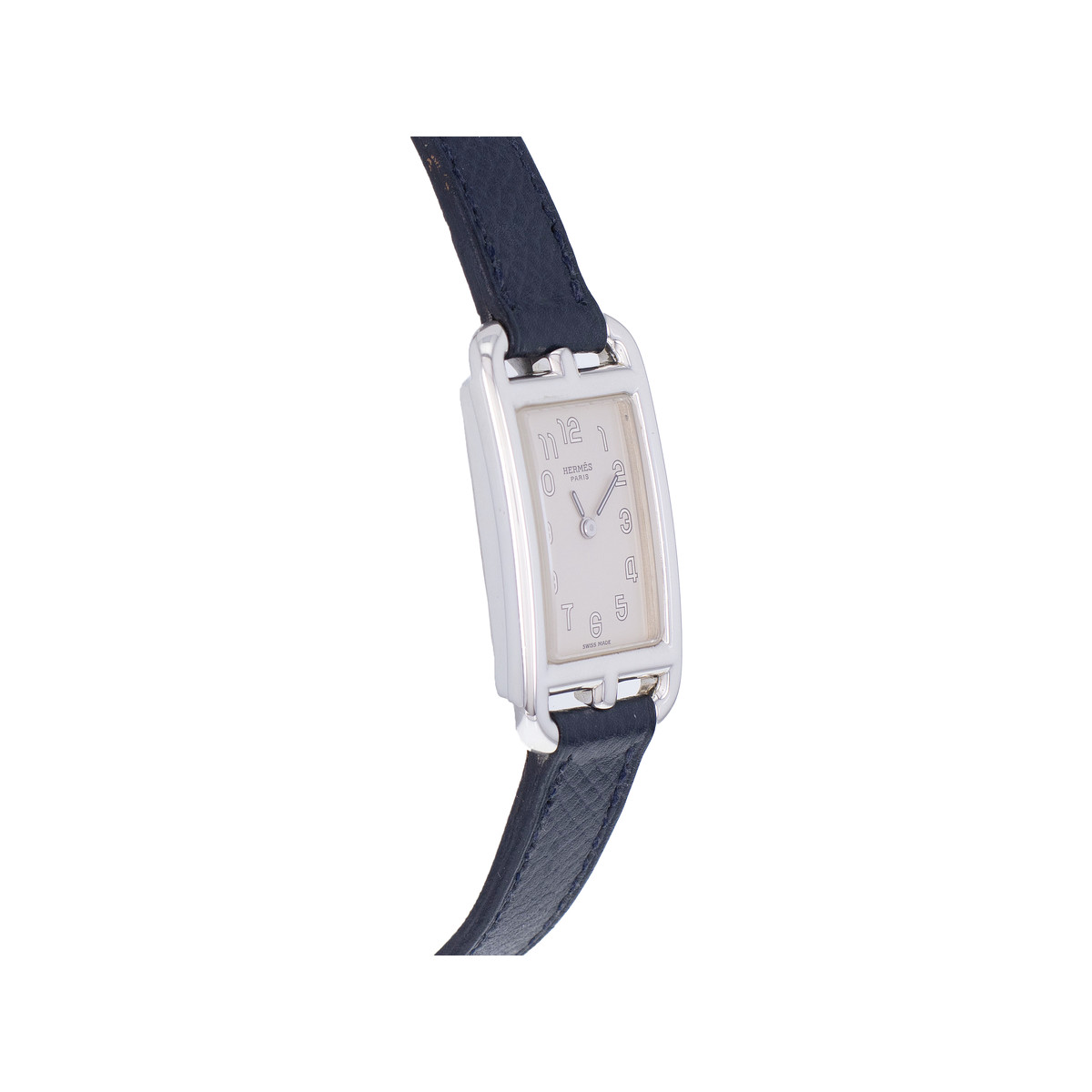 Montre d'occasion HERMES Nantucket Argent femme quartz bracelet cuir d'origine - vue 2