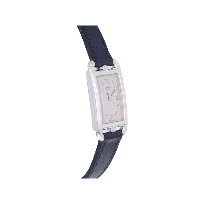 Montre d'occasion HERMES Nantucket Argent femme quartz bracelet cuir d'origine - vue 2