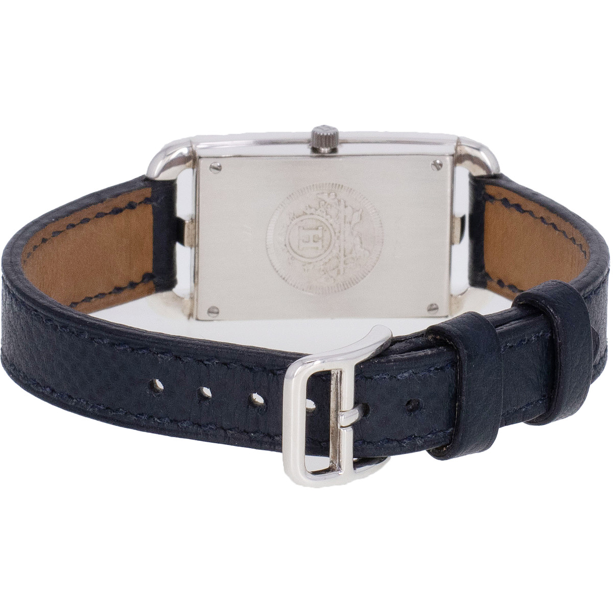 Montre d'occasion HERMES Nantucket Argent femme quartz bracelet cuir d'origine - vue 3