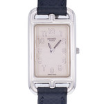 Montre d'occasion HERMES Nantucket Argent femme quartz bracelet cuir d'origine - vue D1