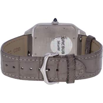 Montre d'occasion CARTIER Santos Dumont XL homme mécanique bracelet cuir d'origine