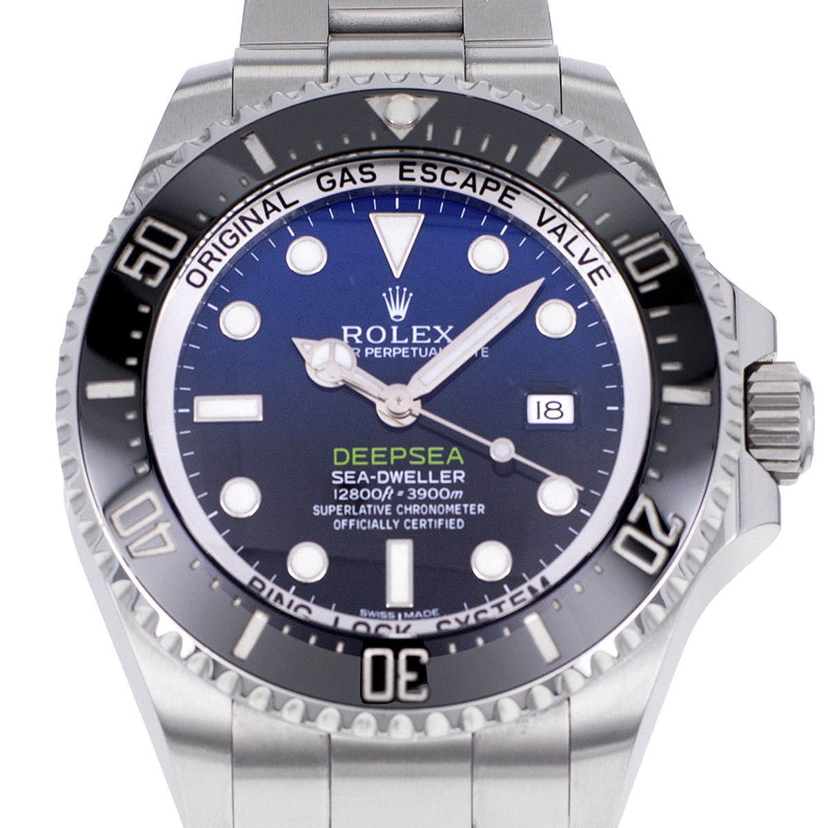 Montre d'occasion ROLEX Sea-Dweller DeepSea D-Blue homme mouvement automatique certifié (cosc) bracelet acier - vue D1
