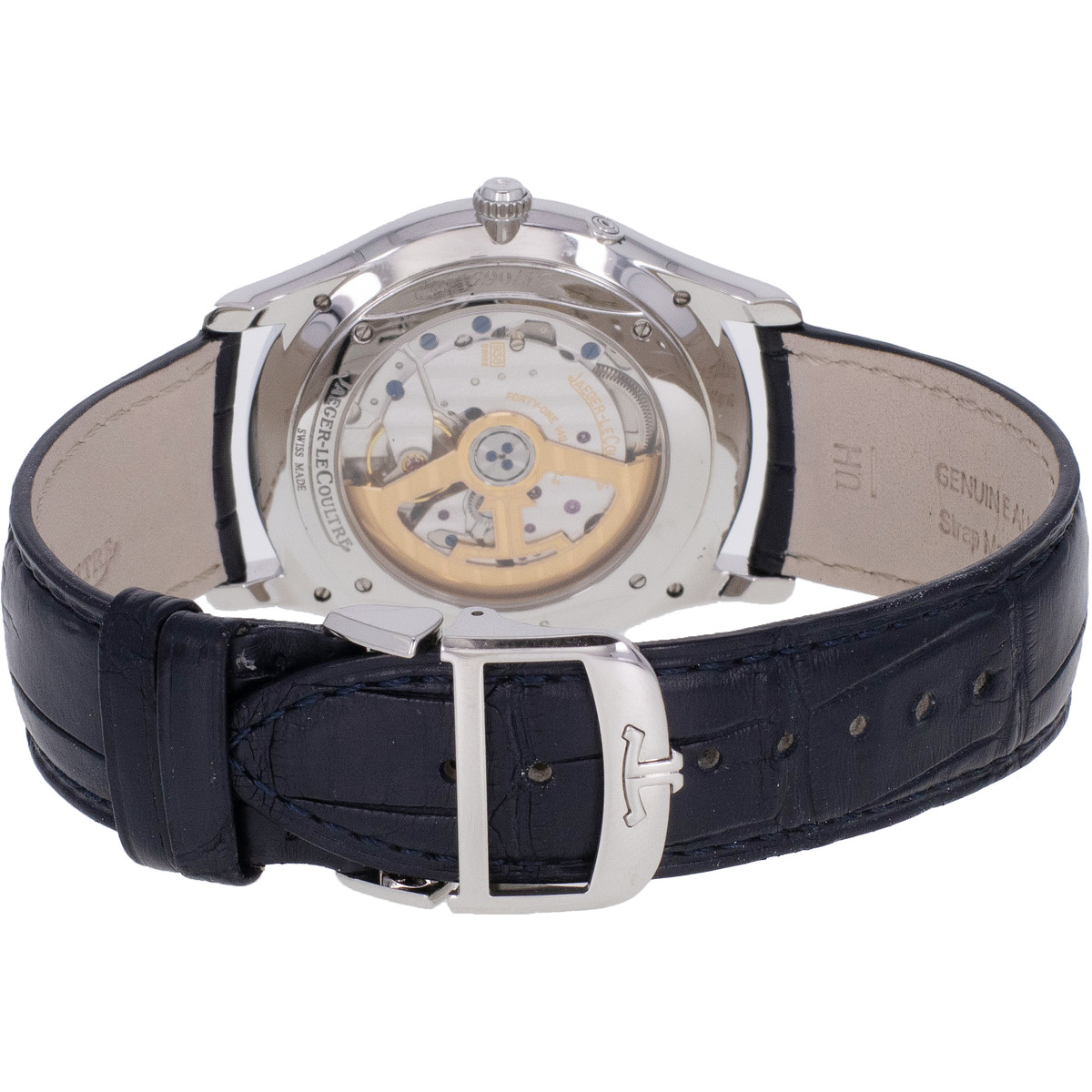 Montre d'occasion JAEGER LECOULTRE Master Ultra-Thin homme automatique bracelet cuir d'origine - vue 3