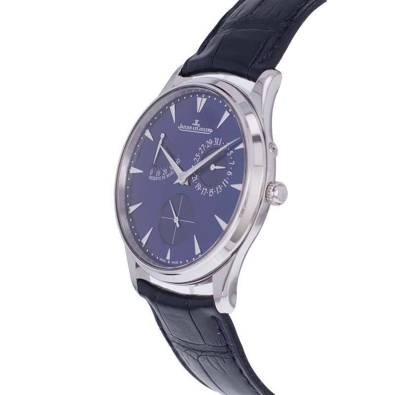 Montre d'occasion JAEGER LECOULTRE Master Ultra-Thin homme automatique bracelet cuir d'origine - vue D2