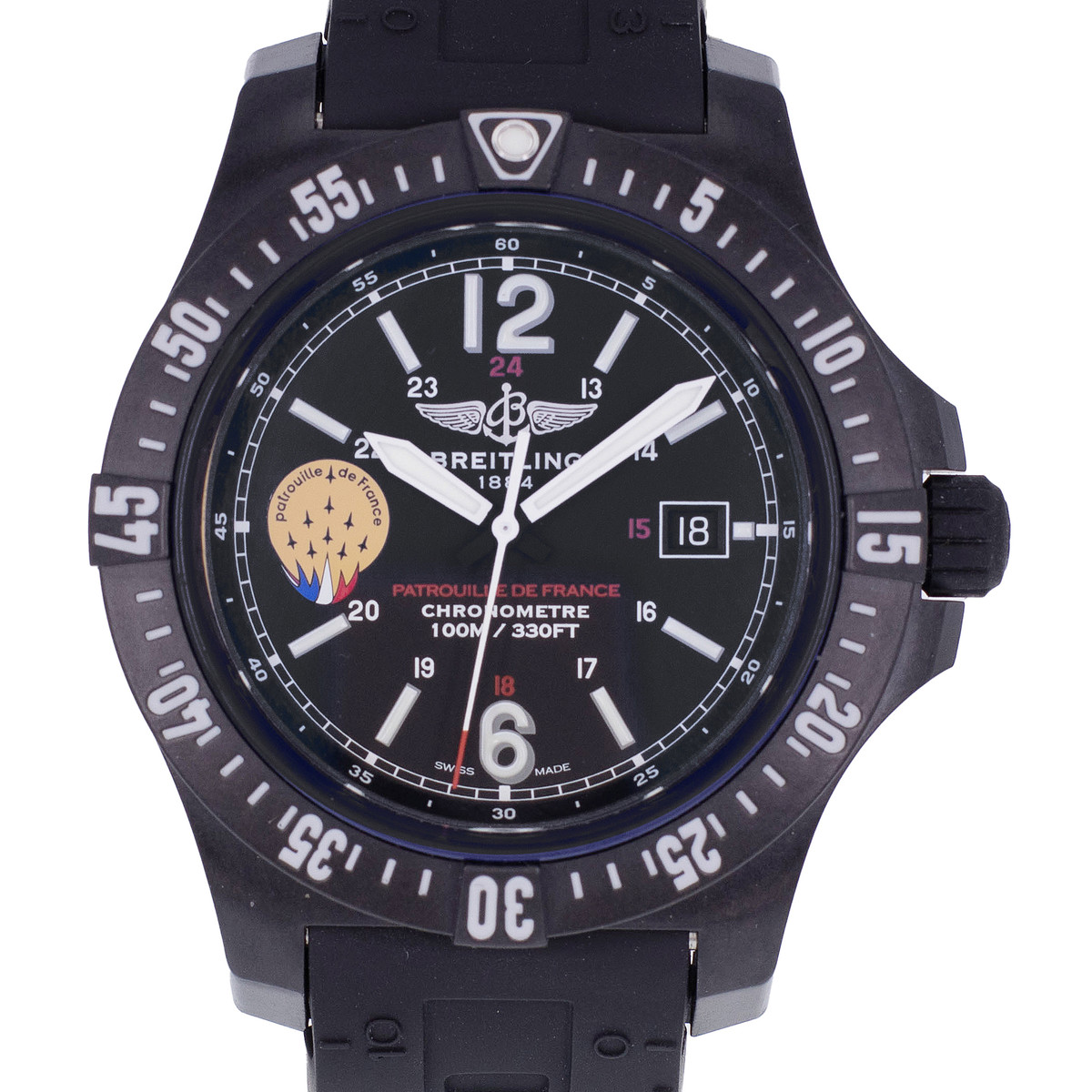 Montre d'occasion BREITLING Colt Skyracer Patrouille de France homme quartz bracelet caoutchouc - vue D1