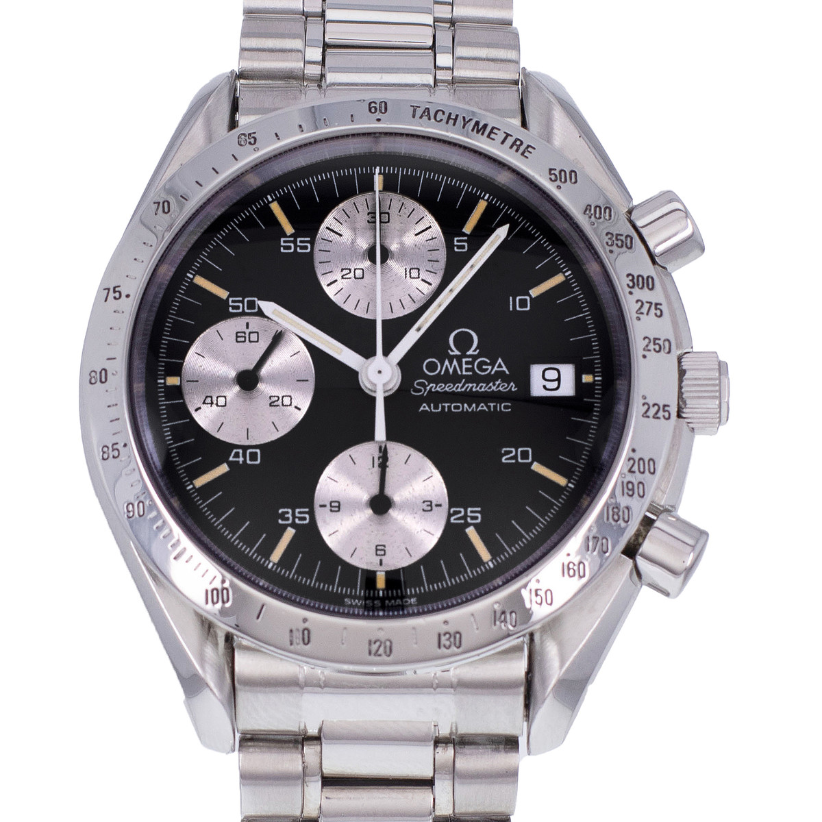 Montre d'occasion OMEGA Speedmaster Date Panda homme automatique bracelet acier - vue D1