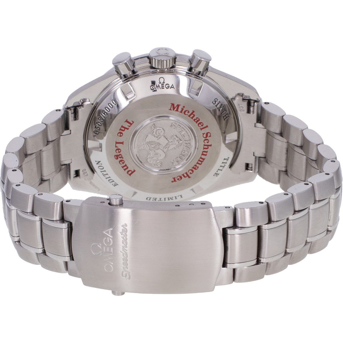 Montre d'occasion OMEGA Speedmaster Legend Michael Schumacher homme mouvement automatique certifié (cosc) bracelet acier - vue 3