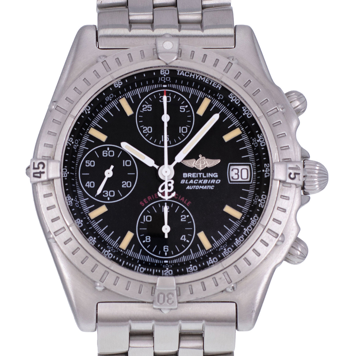 Montre d'occasion BREITLING Chronomat Blackbird homme automatique bracelet acier - vue D1