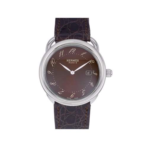 Montre d'occasion HERMES Arceau homme quartz bracelet cuir cresus