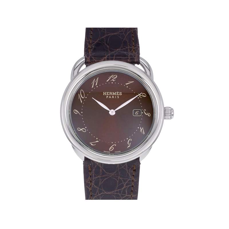 Montre d'occasion HERMES Arceau homme quartz bracelet cuir cresus - vue 1