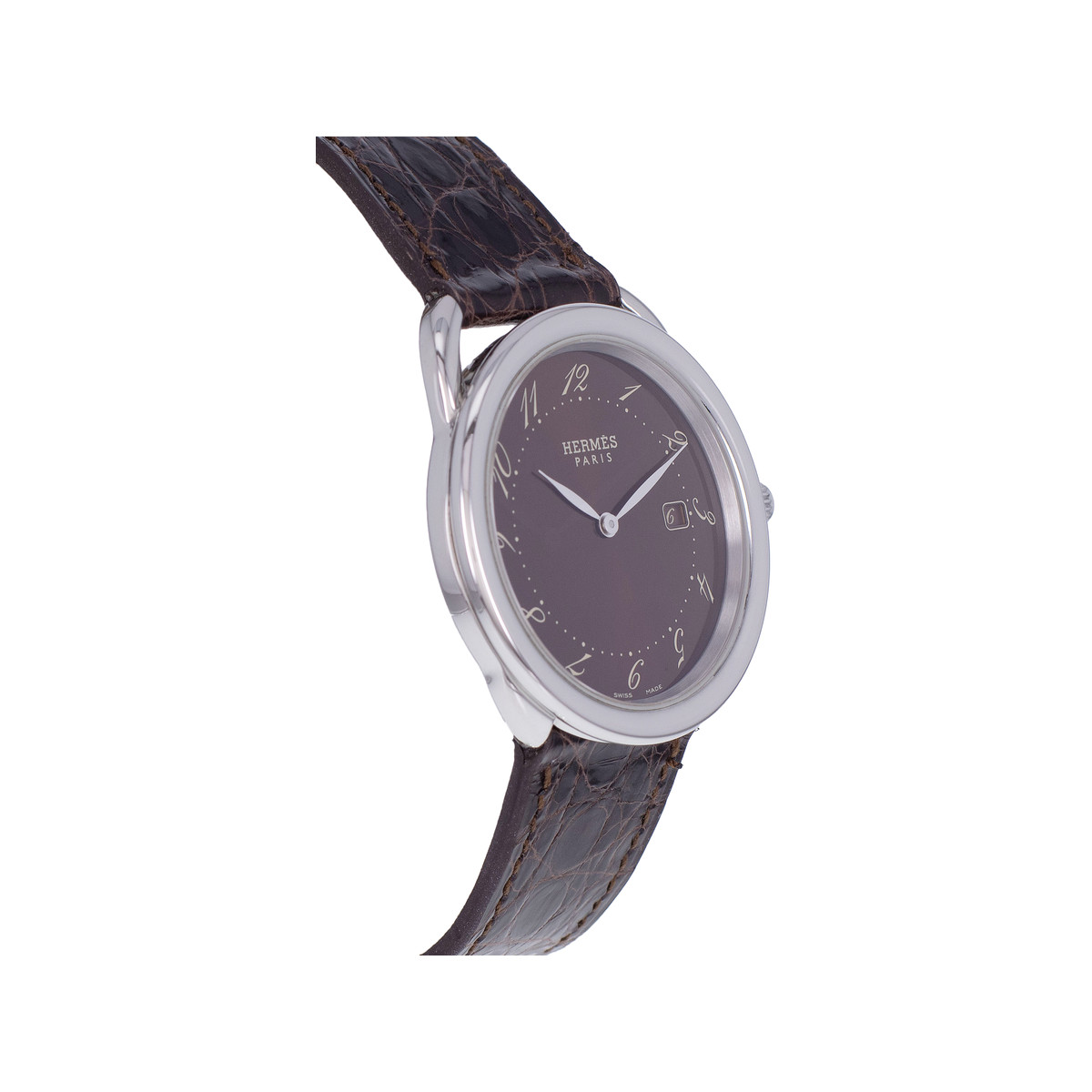 Montre d'occasion HERMES Arceau homme quartz bracelet cuir cresus - vue 2