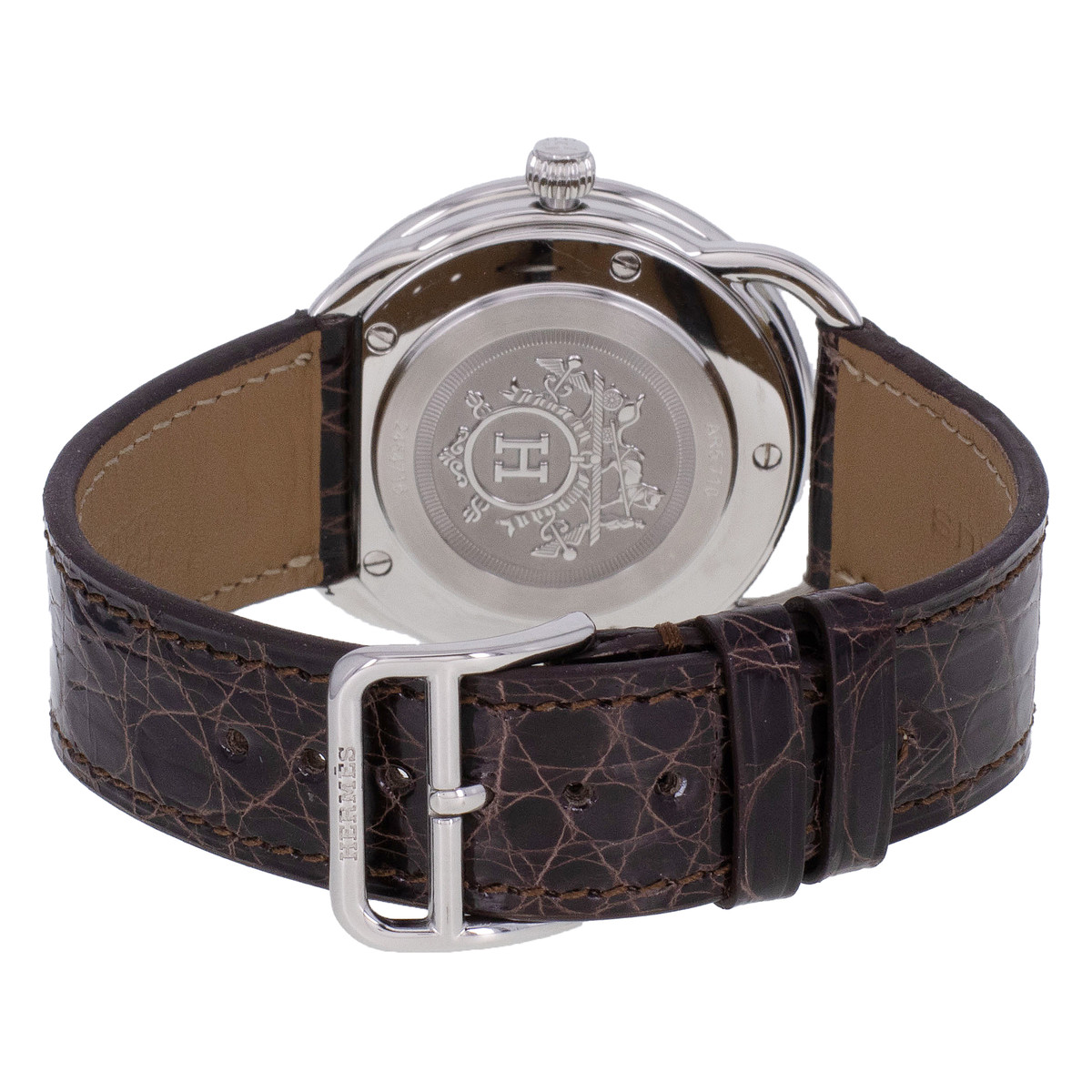 Montre d'occasion HERMES Arceau homme quartz bracelet cuir cresus - vue 3