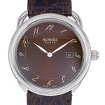 Montre d'occasion HERMES Arceau homme quartz bracelet cuir cresus - vue D1