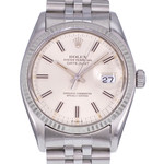 Montre d'occasion ROLEX DateJust Vintage homme mouvement automatique certifié (cosc) bracelet acier - vue D1