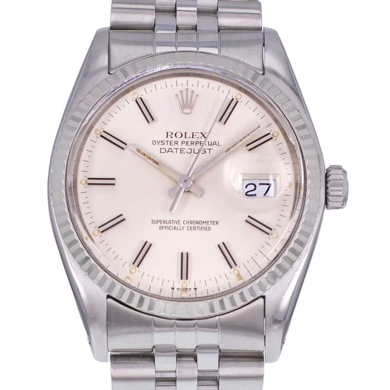 Montre d'occasion ROLEX DateJust Vintage homme mouvement automatique certifié (cosc) bracelet acier - vue D1