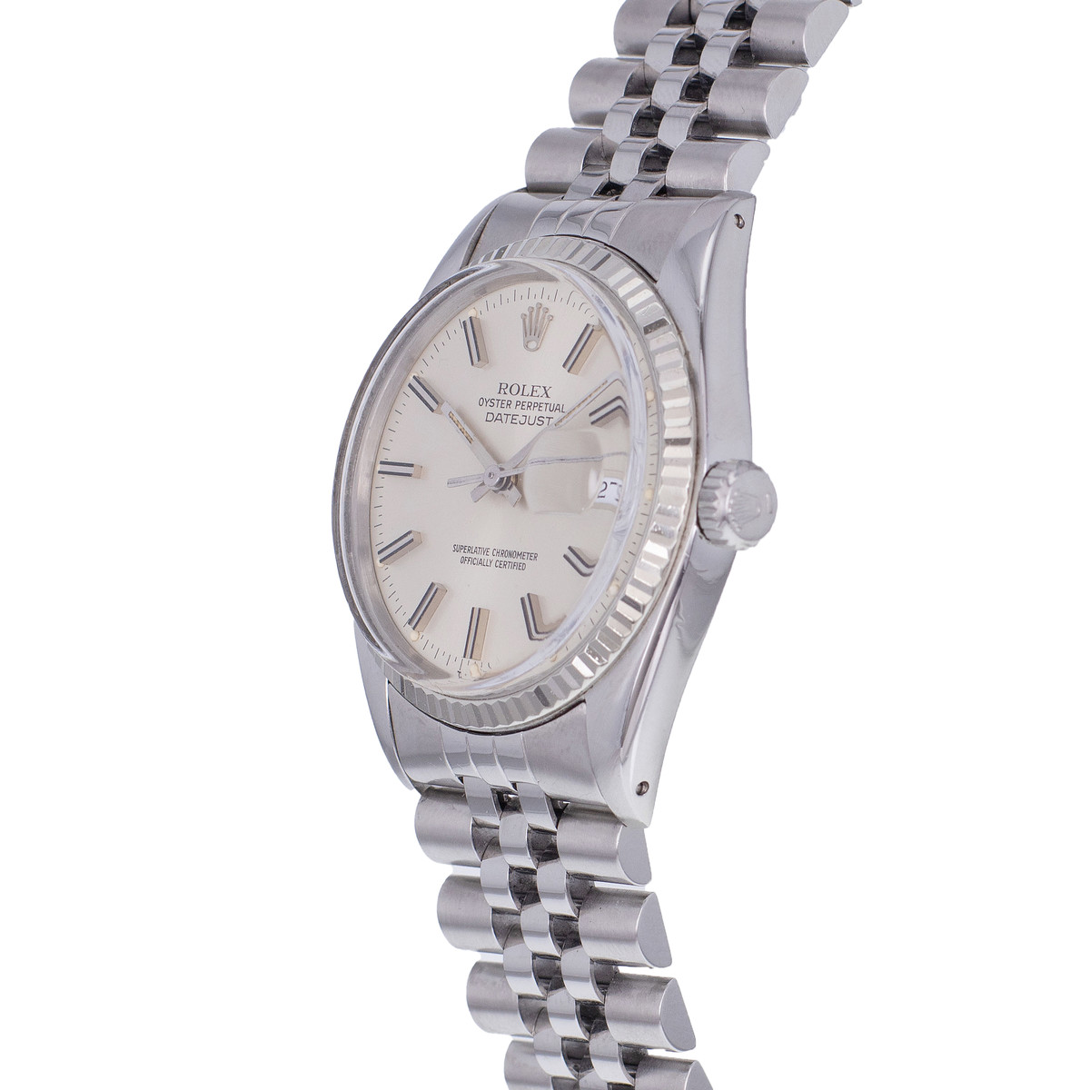 Montre d'occasion ROLEX DateJust Vintage homme mouvement automatique certifié (cosc) bracelet acier - vue D2