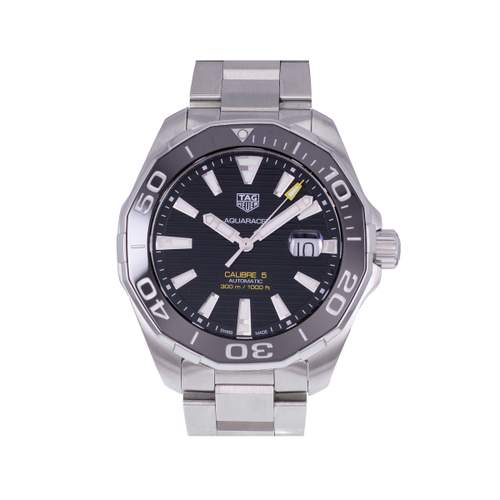 Pre-owned TAG HEUER Aquaracer Calibre 5 Men's Automatic Watch with Steel Bracelet