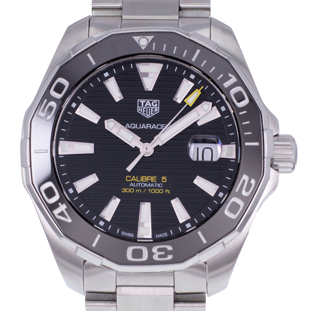 Montre d'occasion TAG HEUER Aquaracer Calibre 5 homme automatique bracelet acier - vue D1