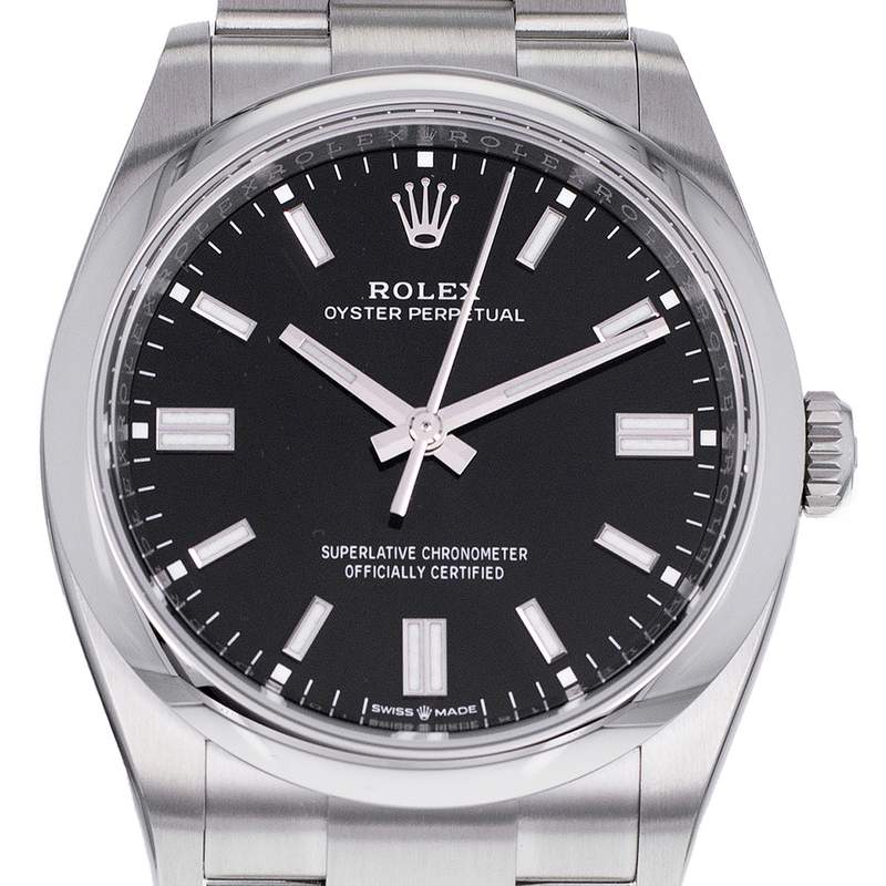 Montre d'occasion ROLEX Oyster Perpetual mixte mouvement automatique certifié (cosc) bracelet acier - vue D1