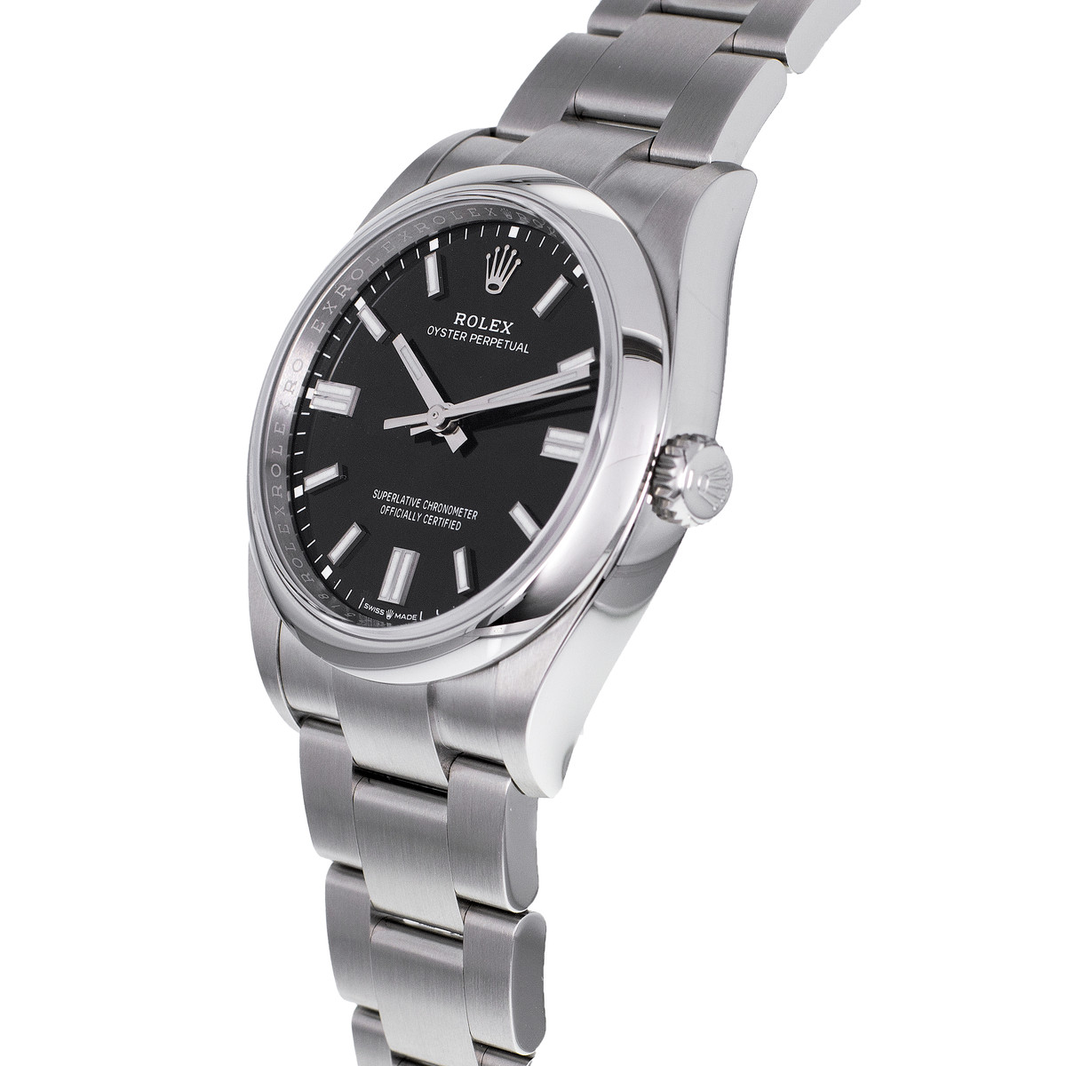 Montre d'occasion ROLEX Oyster Perpetual mixte mouvement automatique certifié (cosc) bracelet acier - vue D2