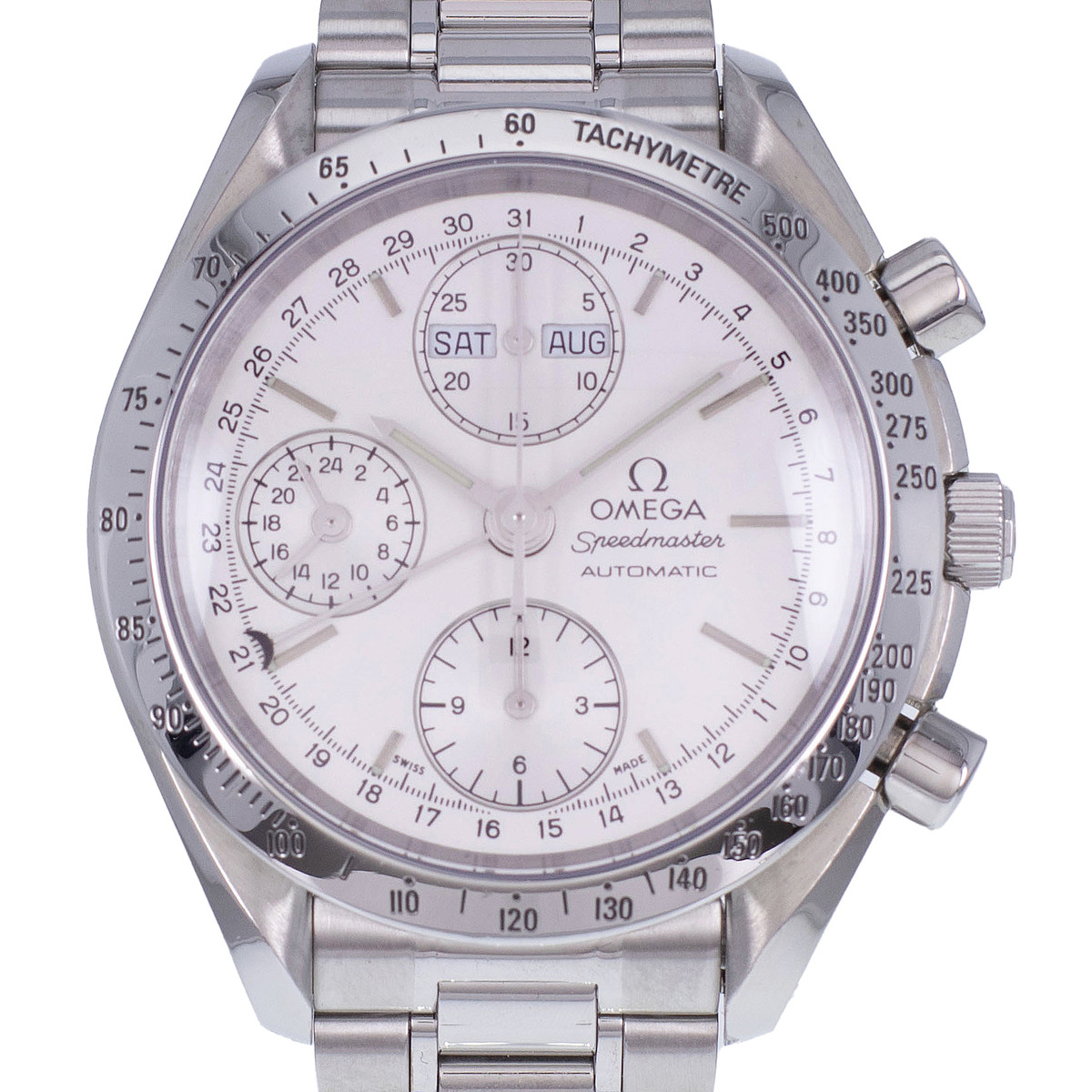 Montre d'occasion OMEGA Speedmaster Day-Date Automatique homme automatique bracelet acier - vue D1