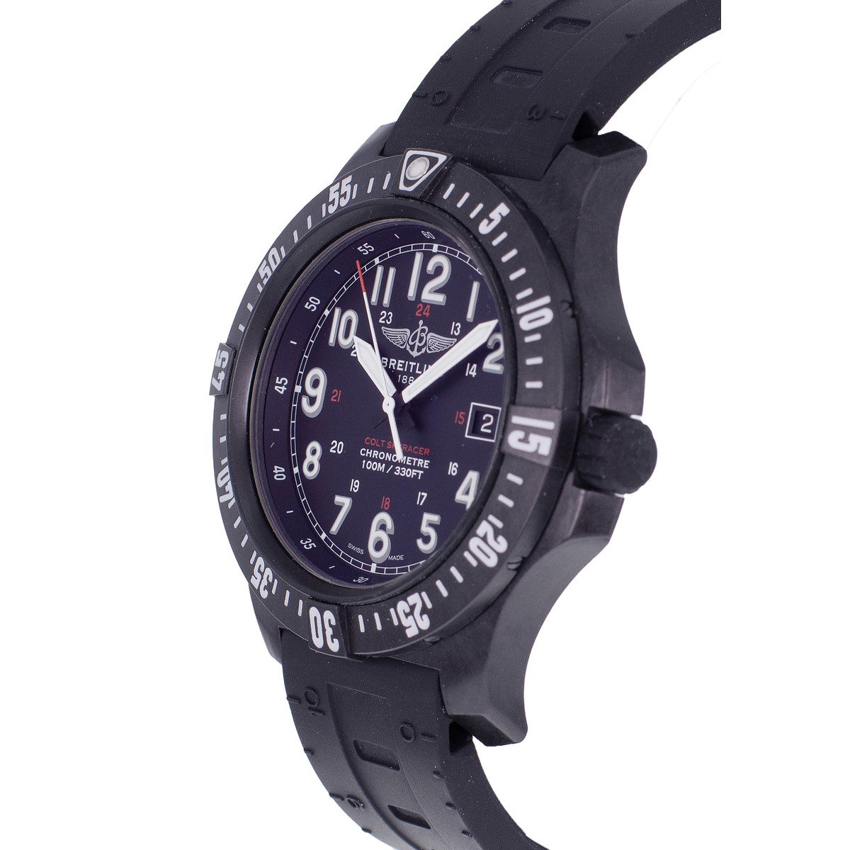 Montre d'occasion BREITLING Colt Skyracer homme quartz bracelet caoutchouc - vue D2