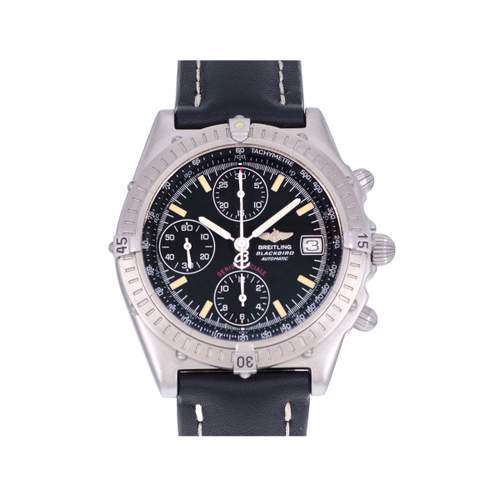 Montre d'occasion BREITLING Chronomat Blackbird homme automatique bracelet cuir cresus